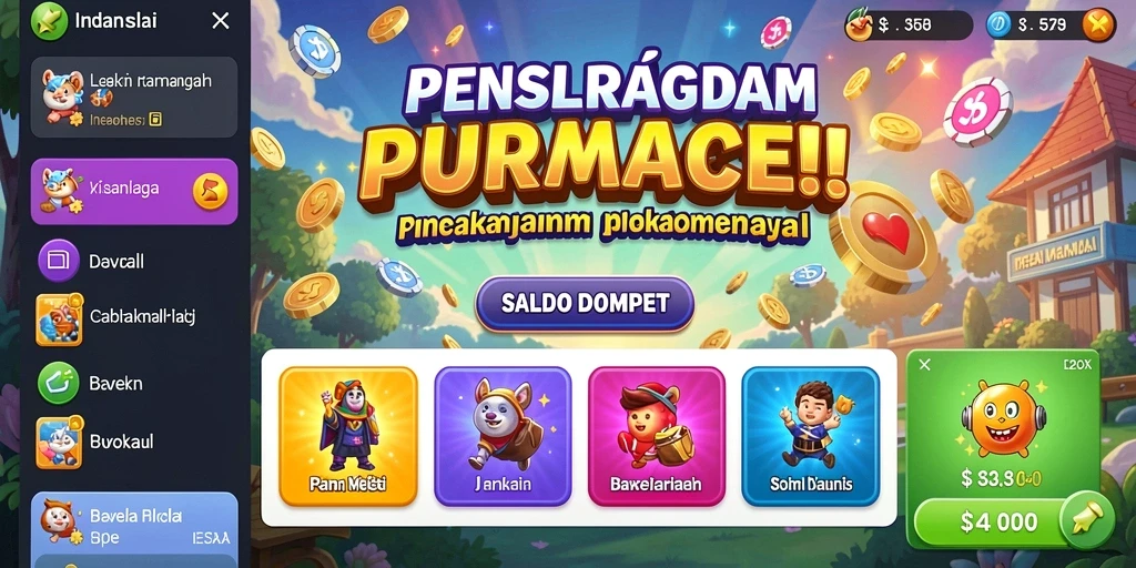 Tampilan level yang menantang dan penuh warna.